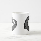 Zwarte hartdraak op wit koffiemok (Center)