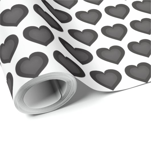 Zwarte harten cadeaupapier (Rol Hoek)