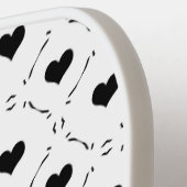 Zwarte Harten Geometrisch Raster Minimalistische C Pickleball Paddle (Links Detail)