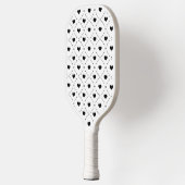 Zwarte Harten Geometrisch Raster Minimalistische C Pickleball Paddle (Links)