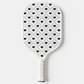 Zwarte Harten Geometrisch Raster Minimalistische C Pickleball Paddle (Achterkant)