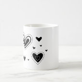Zwarte harten, meerdere hart Design Koffiemok (Center)