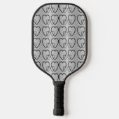 Zwarte harten op de zilverpicklebalpeddel pickleball paddle (Achterkant)