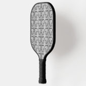 Zwarte harten op de zilverpicklebalpeddel pickleball paddle (Links)