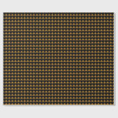 Zwarte harten op matte goud cadeaupapier (Vlak)