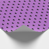 Zwarte harten op Paars | Aangepast opvulpapier Cadeaupapier (Hoek)