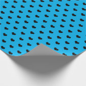 zwarte harten op verpakkingspapier voor aqua cadeaupapier (Hoek)