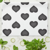 Zwarte harten theedoek (Gevouwen)