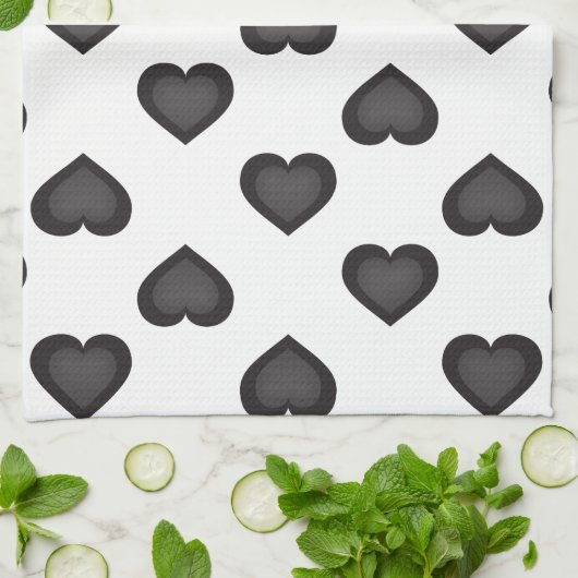 Zwarte harten theedoek (Gevouwen)