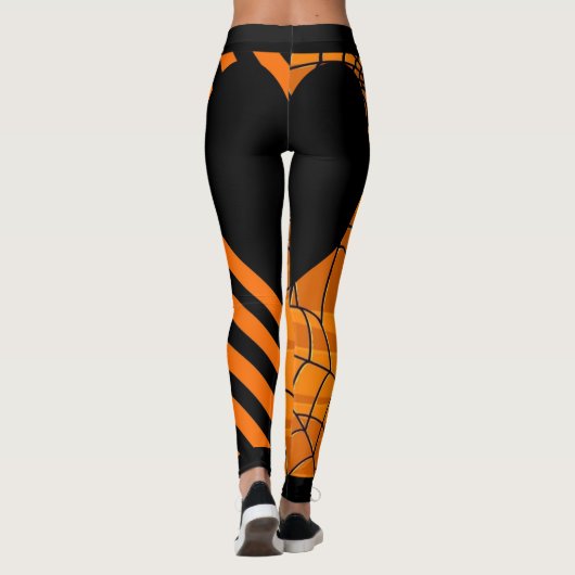 Zwarte hartenstreepspin leggings (Achterkant)