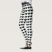 Zwarte hartpatroon Leggings (Links)