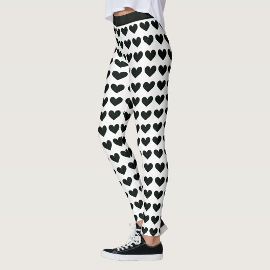 Zwarte hartpatroon Leggings (Links)