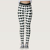 Zwarte hartpatroon Leggings (Voorkant)