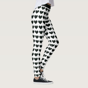 Zwarte hartpatroon Leggings