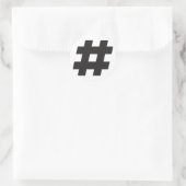 # - zwarte hashtag of nummerteken ronde sticker (Tas)