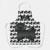 Zwarte Havanese Mooie Cartoon Hond & Aangepaste Na Schort (Voorkant)