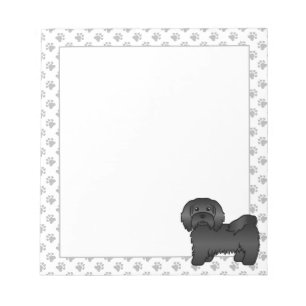 Zwarte Havanese Mooie Cartoon Hond Illustratie Notitieblok