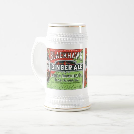  zwarte havik gember ale stein bierpul (Voorkant links)