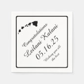 Zwarte Hawaiiaanse eilanden afstuderen papieren se Servet (Voorkant)