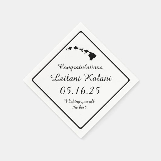 Zwarte Hawaiiaanse eilanden afstuderen papieren se Servet (Hoek)