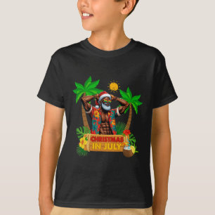 Zwarte Hawaiiaanse Kerstman Zonnebrillen Kerstmis  T-shirt