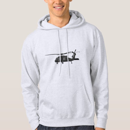 Zwarte Hawk UH-60 militaire helikopter Hoodie (Voorkant)