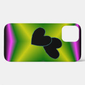Zwarte Heart paars roze regenboog Case-Mate iPhone Case (Achterkant (horizontaal))