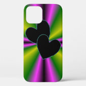Zwarte Heart paars roze regenboog Case-Mate iPhone Case (Achterkant)