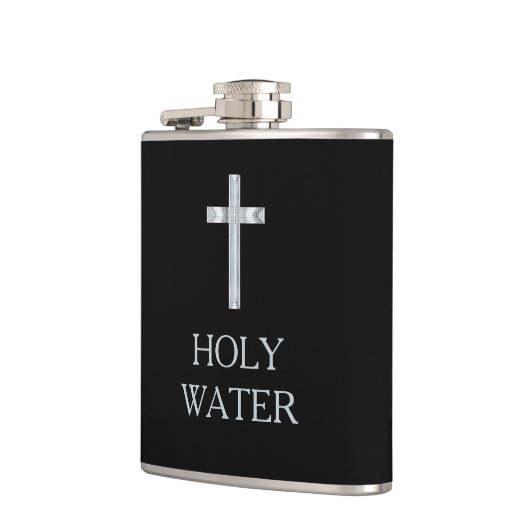 Zwarte Heilige Water Silver Crucifix Cross Funny Q Heupfles (Links)