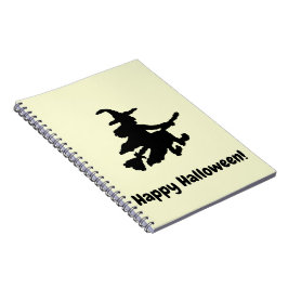 Zwarte Heks op Geel - Gelukkig Halloween Notitieboek