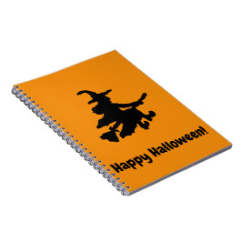 Zwarte Heks op Oranje - Gelukkig Halloween Notitieboek