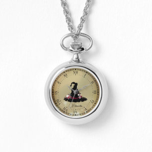  Zwarte Heks Pet Gouden Sterren KettingEwatch Horloge