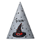 Zwarte heks Pet zilver Snok de spinkraag Feesthoedjes (Voorkant)