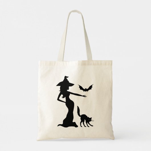 Zwarte heks tote bag (Achterkant)