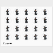 Zwarte heksen kat halloween Stickers (Vel)