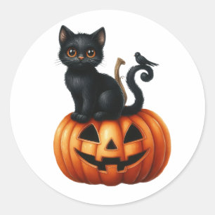 Zwarte heksen kat halloween Stickers