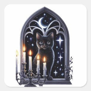 Zwarte heksen kat halloween Stickers