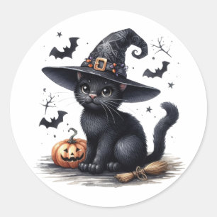 Zwarte heksen kat halloween Stickers