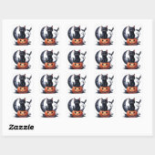 Zwarte heksen kat halloween Stickers (Vel)