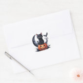 Zwarte heksen kat halloween Stickers (Envelop)