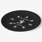zwarte heksen spookachtig halloween papieren bordje (Gekanteld)