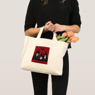 zwarte heksen spookachtige griezelige trick or tre mini tote bag