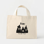 zwarte heksen spookachtige griezelige trick or tre mini tote bag (Voorkant)