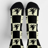 Zwarte heksen zwart en geel geruit sokken (Top)