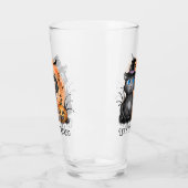Zwarte heksenkat met Spider Web & Jack-O'-Lanterns Glas (Links)