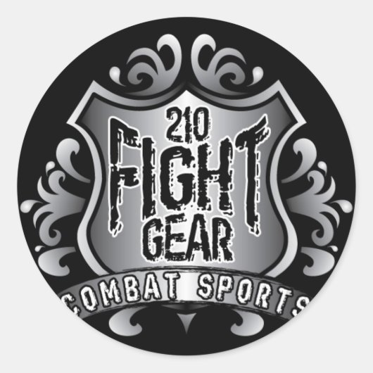 zwarte hemd ronde sticker (Voorkant)