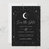 Zwarte Hemel Gewelfde Bewaar De Datum Save The Date (Voorkant)