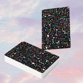 Zwarte Hemel Vol Hart en Sterren Modern Pokerkaarten