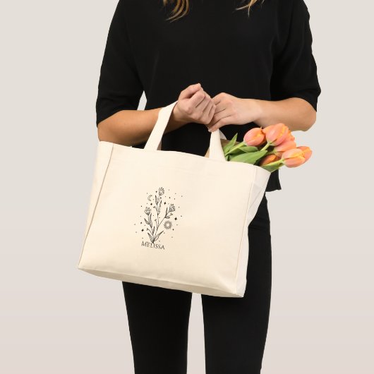 Zwarte Hemelbloem Tote Tas Stijlvolle Accessoire (Voorkant (product))