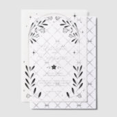 Zwarte Hemelse Sterrenbloem Boog Bruiloft Vellum Uitnodigingen (Offset (Uitnodiging))